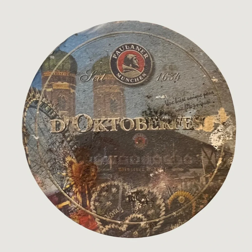 Paulaner Beer Coaster Blue Vintage Oktoberfest Munchen Barware